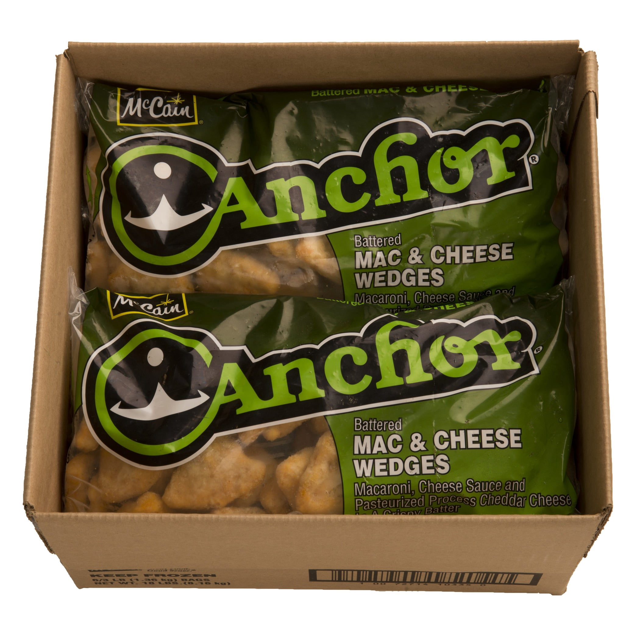 Anchor Battered Mac and Cheese Wedges 3 lb, (Pack of 6)