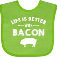 thumbnail image 3 of Inktastic Life's Better with Bacon Boys or Girls Baby Bib, 3 of 4