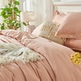 thumbnail image 6 of Pink Queen Size Comforter Set with Sheets - 7 Pieces Boho Tassel Bed in a Bag Soft Lightweight Bedding Sets, Pink Fringe Bed Set with Comforter, Sheets, Pillowcases & Shams, 6 of 16
