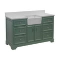 thumbnail image 6 of Zelda 60" Single Farmhouse Bathroom Vanity with Sage Green Cabinet and Quartz Top, 6 of 7
