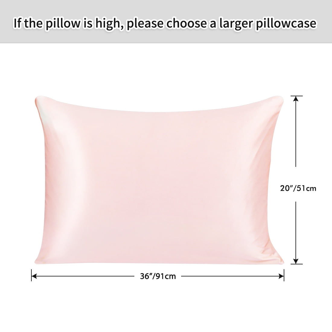Unique Bargains 2-Pack 22 Momme Mulberry Silk Pillowcases, King, Pink