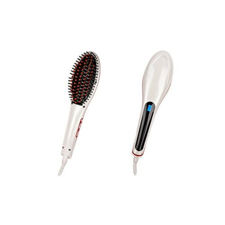Hair Guru Straightening Anti-Frizz Styling Brush (White)