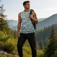thumbnail image 4 of UDAUDU Mens Sleeveless Camo Cotton Tank Tops Cut Off Muscle Gym T Shirts Running Beach Loose Fit Tees Gray L, 4 of 6
