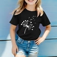 thumbnail image 3 of Otqutp Toddler A&nbsp;Line Tops Summer Children's Wear Dandelion Cute Print Children's Round Neck T Shirt Medium Short Sleeve Top for Children, 3 of 3