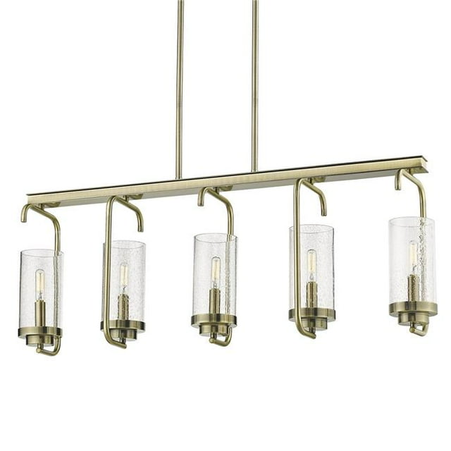 Golden Lighting 2380-LP AB-SD Holden Linear Pendant Light, Aged Brass