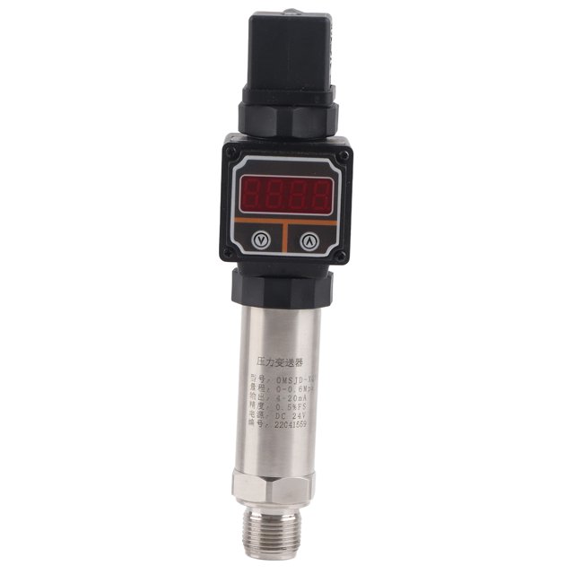 Digital Display Pressure Transmitter, 24VDC 0-0.6Mpa Pressures Transducer Sender Stainless Steel + PVC Engineering Plastic For Industry