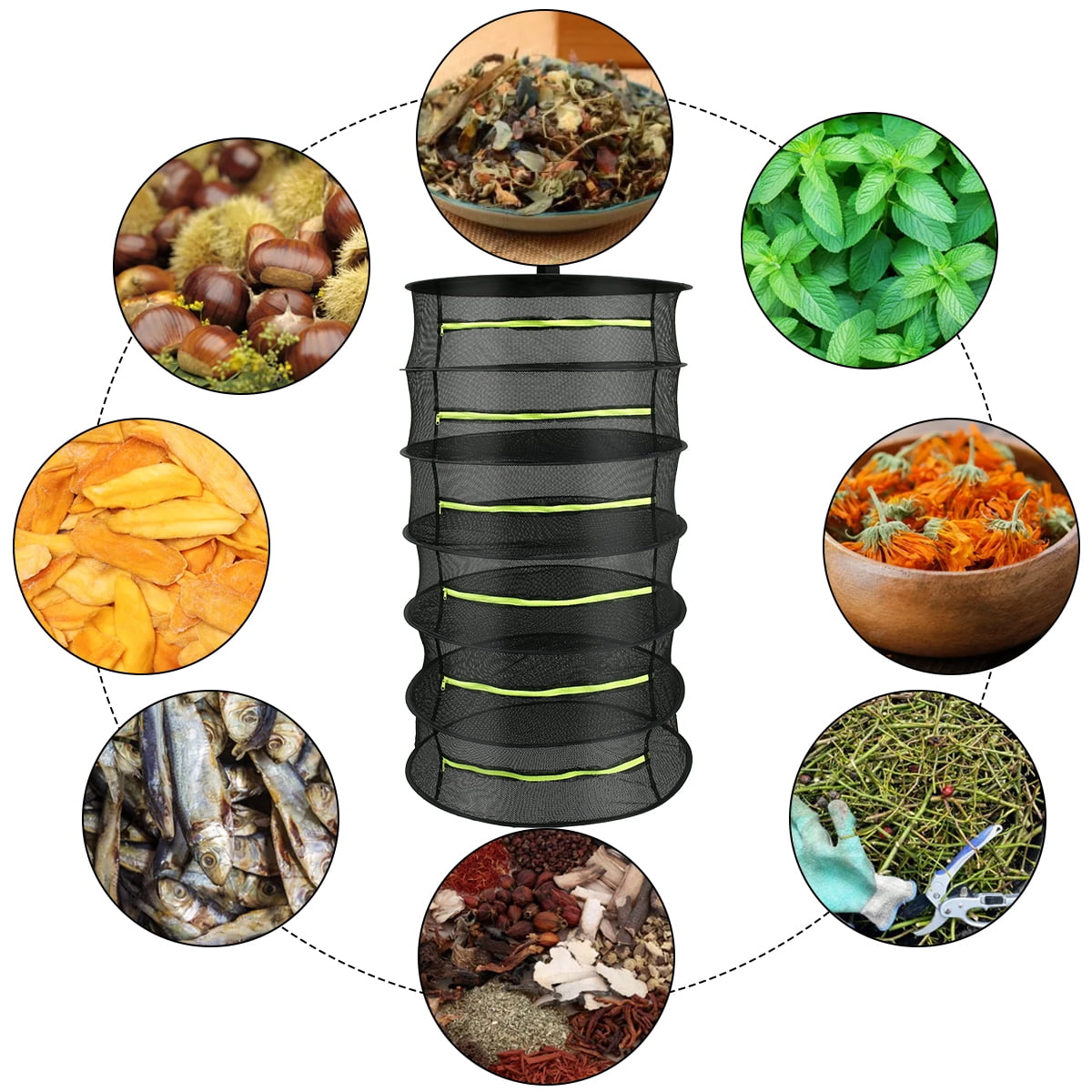 Buy Willstar Herb Drying Rack Net 6 Layer 2ft Black Mesh Hanging Plant