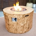 thumbnail image 5 of HomeRoots 535176 24 x 37 x 40 in. Brown Faux Wood Stump Propane Round Fire Pit with Cover, 5 of 8