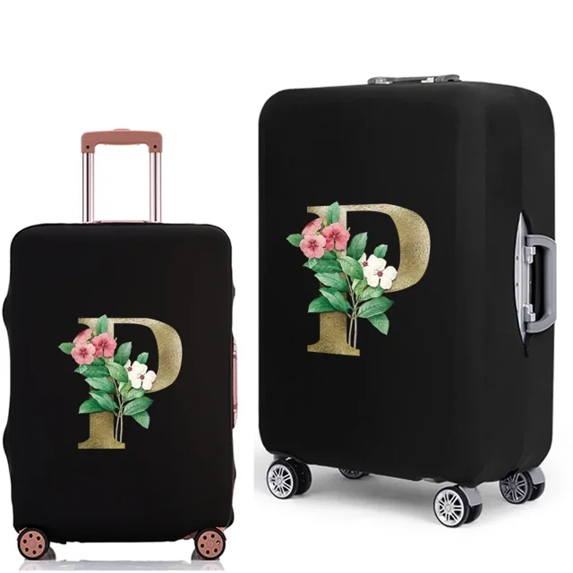 Luggage Cover Protective Suitcase Trolley Case Dust Cover 18 To 28 Inch Golden Flower Series Pattern Elastic Travel Protective 8Golden flower P L