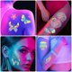 thumbnail image 3 of Neon Tattoos, Adhesive Tattoos, Temporary Make-Up UV Body & Face Painting Tattoo Sticker for Women Men, Accessory for Black Light UV Party Festivals 8, 3 of 4