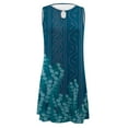 thumbnail image 4 of SMihono Robe Maxi Bohème d'Été pour Femmes Grande Taille Décontractée Imprimée Col en V Manches Courtes Ample Longueur Genou Robe de Plage, 4 of 5