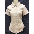 thumbnail image 3 of Womens Stretch Woven Button Down Short Sleeve Shirt, 3 of 7