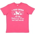 thumbnail image 3 of Inktastic I Was Born to Be Wild and Free with Wolf and Mountains Youth T-Shirt, 3 of 5