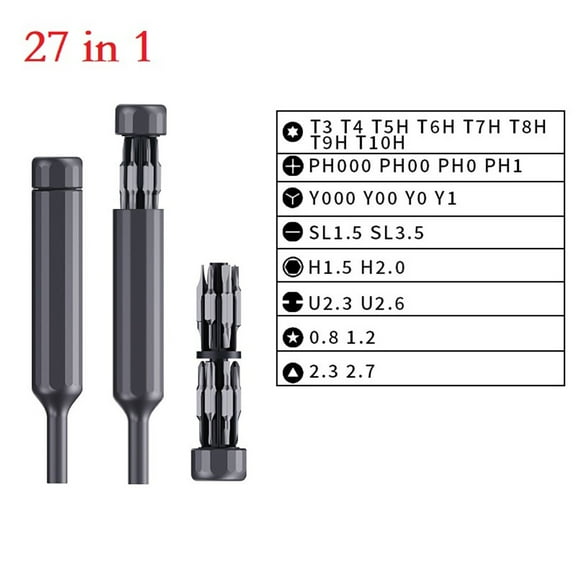 Precision Screwdriver Set 27-In-1 / 39-In-1 Manual Screwdriver Set Alloy Steel Magnetic Precision Double Tip Bits Hand Tools, 27 in 1