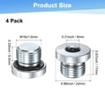 thumbnail image 3 of Uxcell 4-Pack Tapón de ajuste de tubería de cabeza hexagonal interior M16x1.5mm, tapón de socket de acero inoxidable con anillo de sellado, 3 of 6