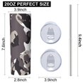 thumbnail image 3 of Camouflage 20 Oz Stainless Steel Skinny Tumbler – Vacuum Insulated Slim Travel Cup with Lid & Stainless Steel Straw, 360° Full Wrap Printed Tumbler for Home, Office & Outdoor Use, 3 of 6