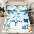 thumbnail image 2 of Manfei Lovely Xmas Snowman Twin Sheet Sets,Teens Christmas Gifts Twin Fitted Sheet,Happy New Year Flat Sheet For Boys Girls,Luxury Bedroom Decor,3-Piece, 2 of 7
