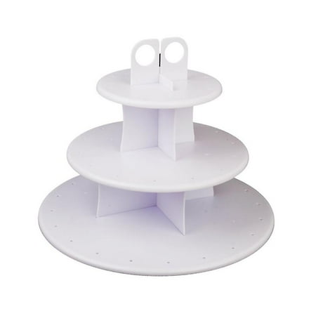 

3-tier 42 Holes Round Cake Lollipop Wedding Party Cupcake Display Stand (white)