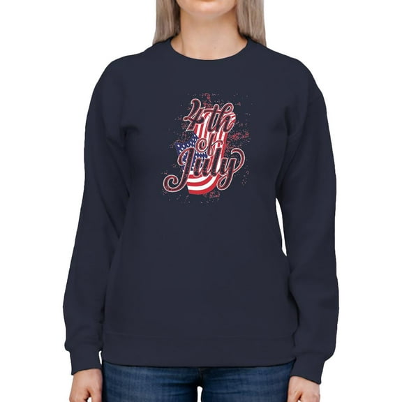 4Th Of July Flag Spray Sweatshirt Women -Image by Shutterstock, Female x-Large