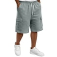 thumbnail image 2 of Resicozy Casual Cargo Shorts for Men Relaxed Fit Drawstring Shorts with Multi-Pocket for Summer Work Outdoor Hiking Gray M, 2 of 7