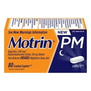 Motrin Pm Ibuprofen 200 Mg Pain Reliever And Nighttime Sleep-Aid Caplets - 80 Ea, 2 Pack
