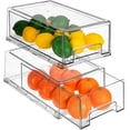 thumbnail image 1 of Sorbus Cajones para Refrigerador Organizadores Apilables, Transparentes y Extraíbles para Almacenar Alimentos en la Cocina, el Refrigerador, el Congelador y el Tocador (Paquete de 2, Mediano), 1 of 11