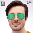 thumbnail image 6 of Ray-Ban RB3025 AVIATOR FLASH LENSES Pilot Shaped Non-Polarized Sunglasses for Men & Women - Includes Official RAYBAN Eyewear Kit - Ideal Formal & Casual Wear Sunglasses - Green Flash Lens, 6 of 7