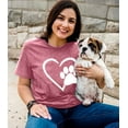 thumbnail image 4 of VILOVE Women Paw Love T-Shirt Dog Lover Shirt Paw Print Heart Tee Shirt Cute Dog Mom Short Sleeve Tee Tops, 4 of 6