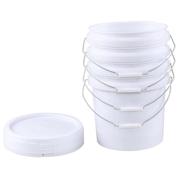 Looqy Plastic All Purpose 4 Gallon Buckets 4 Pack