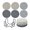 Black Grey, variant on Round Woven Coasters, 4.61in Pink Heat Resistant Braided Table Mats, Non-Slip Polyester Drink Pads with Holder Set of 6