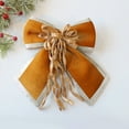 thumbnail image 4 of Christmas Wreath Bow, Pre Tied Bow, Christmas Tree Garland Decoration, Polyester Red Wine Orange 25x25cm Outdoor Door Decoration Swag, 4 of 7