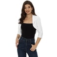 thumbnail image 1 of Bolero Shrugs para Mujer Collared Shrugs para Vestido blanco M, 1 of 6