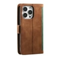 thumbnail image 2 of Wallet Case for iPhone 14,Decase Double Color Retro Style Protective PU Leather Folio Cover with Card Holder & Hand Strap,Men Women Stylish Flip Case,for Apple iPhone 14 - Green, 2 of 6