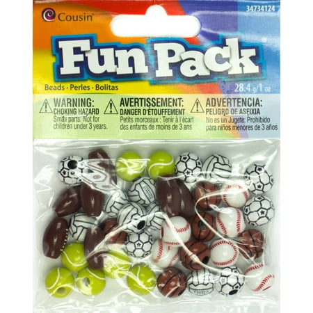 Cousin Fun Pack Acrylic Sports Beads 1 Oz Assorted Balls
