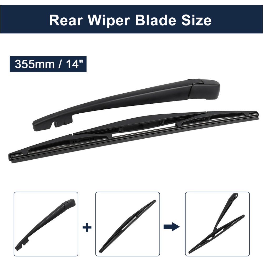 Geelife 355mm 14" Rear Windshield Wiper Blade Arm Set for Honda CR-V for Infiniti QX50