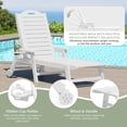 thumbnail image 4 of WestinTrends Aruba 2-Piece Outdoor Patio Chaise Lounge Chair with Wheels & Cup Holder with Patio Side Table, White, 4 of 16