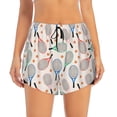 thumbnail image 3 of Uemuo Cute Tennis Racket Pattern Women's Athletic Shorts High Waisted Running Shorts with Liner Pockets Gym Elastic Workout Shorts-, 3 of 9