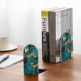 thumbnail image 5 of Pofeuu Watercolor Blue Marbled Print Large Bookend Hold Heavy Books- Wood Bookends for Heavy Books Heavy Duty Book Ends Wood Bookends for Office Desk Non-Skid, 5 of 7