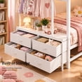 thumbnail image 4 of Zimtown Twin-over-Twin Bunk Bed with Storage Drawer and LED light, Low Profile Bed Frame with Charging Station, White, 4 of 9