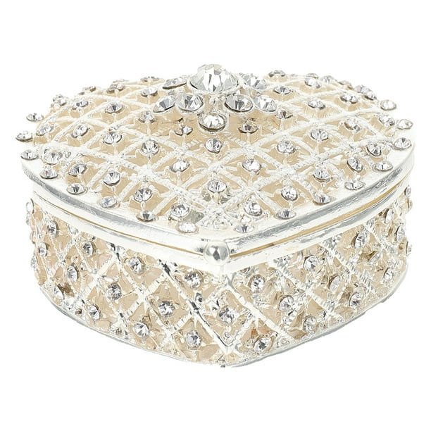 Estuche decorativo para pendientes, exquisito estuche para collares, estuche para pulseras en forma de corazón