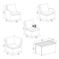 thumbnail image 3 of CorLiving Brisbane 6-Piece Rust-Resistant Outdoor Wicker Patio Sectional Set with Coffee Table and Cushions, 3 of 9