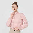 thumbnail image 4 of Chaqueta Deportiva con Cremallera para Mujer, Cuello Alto, Resistente Al Viento, Protección Solar, para Hacer Ejercicio Al Aire Libre. Rosa Milenario S, 4 of 8