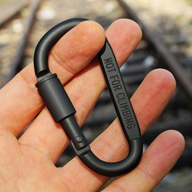 2 uds D-ring bloqueo mosquetón Clip colgante gancho hebilla EDC herramientas (negro) Tmvgtek Para Estrenar