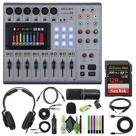 Zoom PodTrak P8 Portable Multitrack Podcast Recorder   Zoom ZDM-1 Podcast Mic Pack   More