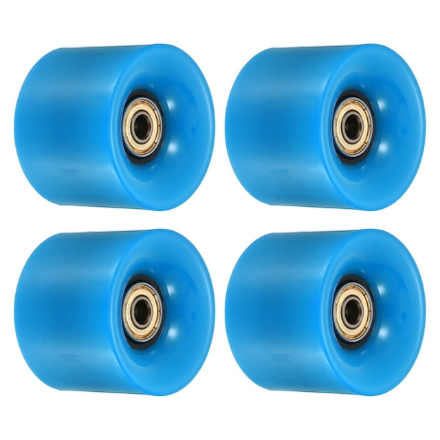 Unique Bargains Roues de Longboard 60 mm avec Roulements ABEC-11 Roues de Rue pour Planches à Roulettes Cruiser 80 A, Bleu Doré, Lot de 4