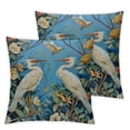 thumbnail image 2 of COMIO Spring Chinoiserie Pillow Covers, Blue and White Chinoiserie Birds Flowers Throw Pillow Covers for Couch Bed Sofa Cushion Farmhouse Room Decor,2 pcs White, 2 of 6