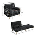 thumbnail image 5 of MOONMISS Chenille Upholstered 3-in-1 Convertible Sleeper Foldable Sofa Bed Recliner Chair with 3 Pillows-Black, 5 of 6