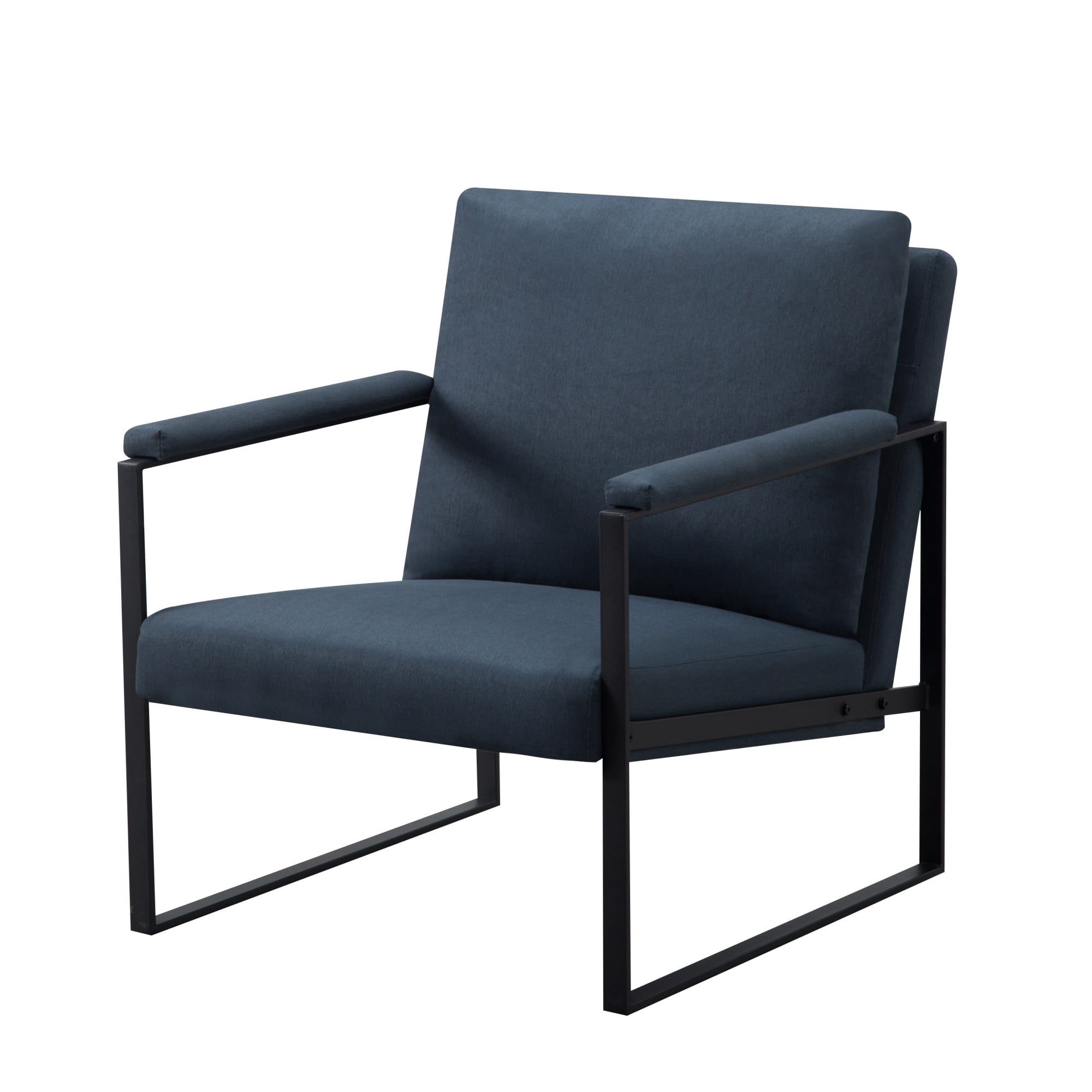 Gewnee 26.8”Metal Frame Accent Armchair,Single Sofa Chair with Scratch-Resistant Foot Pads & Detachable Washable Backrest,Suitable for Study Rooms and Bedrooms.(Blue)