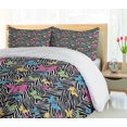 thumbnail image 5 of Ambesonne Colorful Duvet Cover Sets, Butterflies on Zebra, 2-King, Yellow Blue Pink, 5 of 7