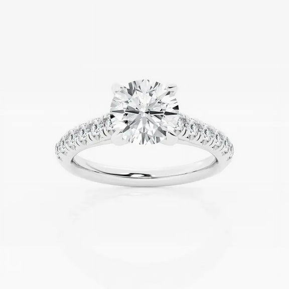 Cloud Jewel Engagement Wedding Solitaire Ring - 1.5 Ct Round Cut Lab-Created Simulated Diamond - 14K White Gold Plated Prong Setting - Perfect Proposal Ring for Women - Ideal for Anniversary Gifts